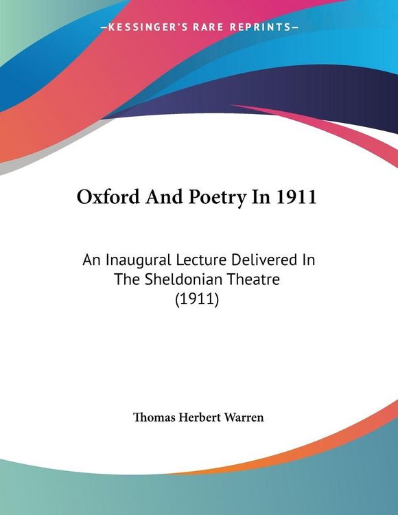Produktbild: Oxford And Poetry In 1911