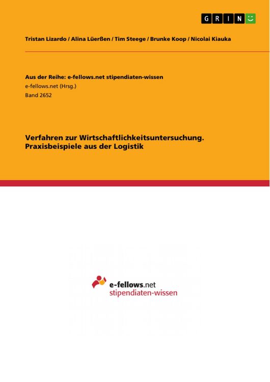 Produktbild: Verfahren zur Wirtschaftlichkeitsuntersuchung. Praxisbeispiele aus der Logistik