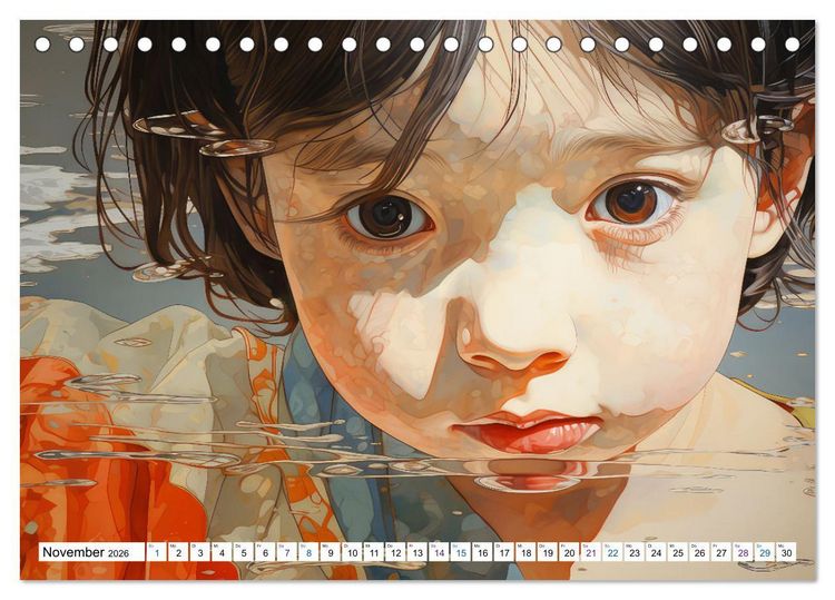 Produktbild: Surrealismus trifft asiatisch anmutende Gesichter (Tischkalender 2026 DIN A5 quer), CALVENDO Monatskalender