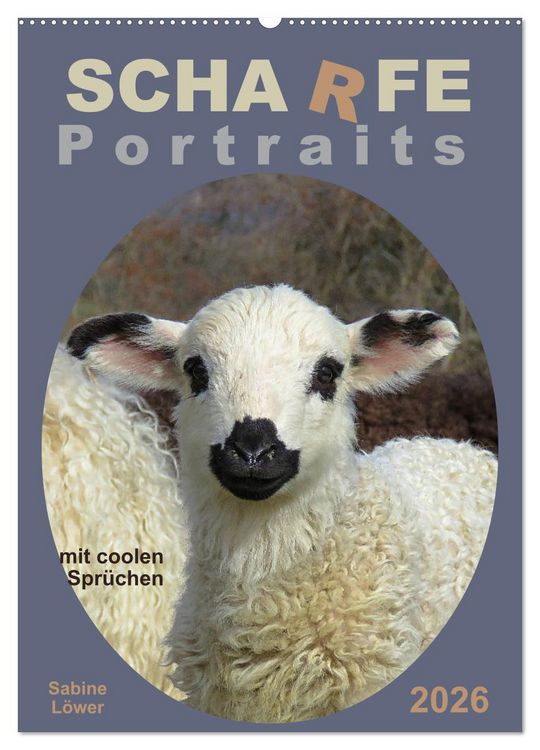 Produktbild: Scharfe Portraits (Wandkalender 2026 DIN A2 hoch), CALVENDO Monatskalender