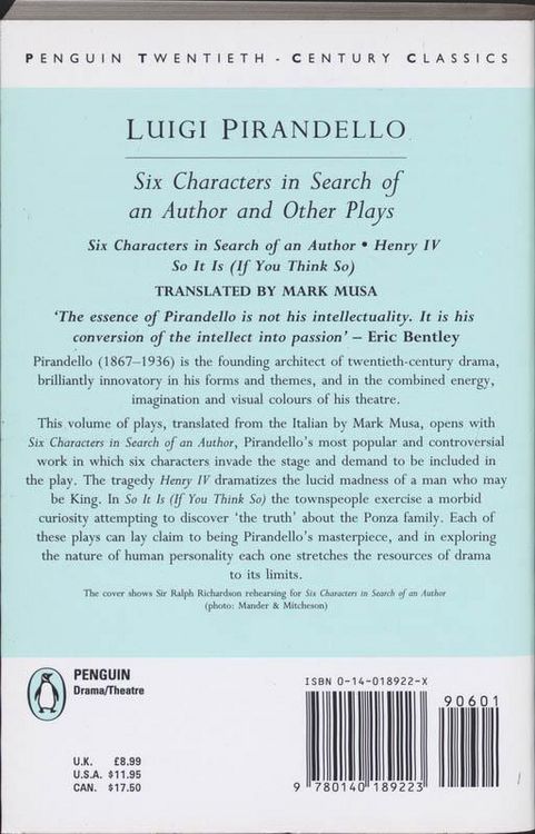 Produktbild: Six Characters in Search of an Author an
