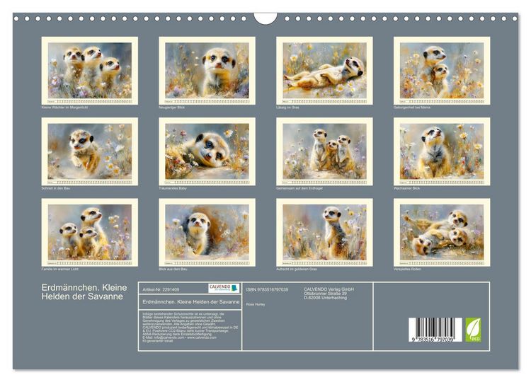 Produktbild: Erdm&auml;nnchen. Kleine Helden der Savanne (Wandkalender 2027 DIN A3 quer), CALVENDO Monatskalender