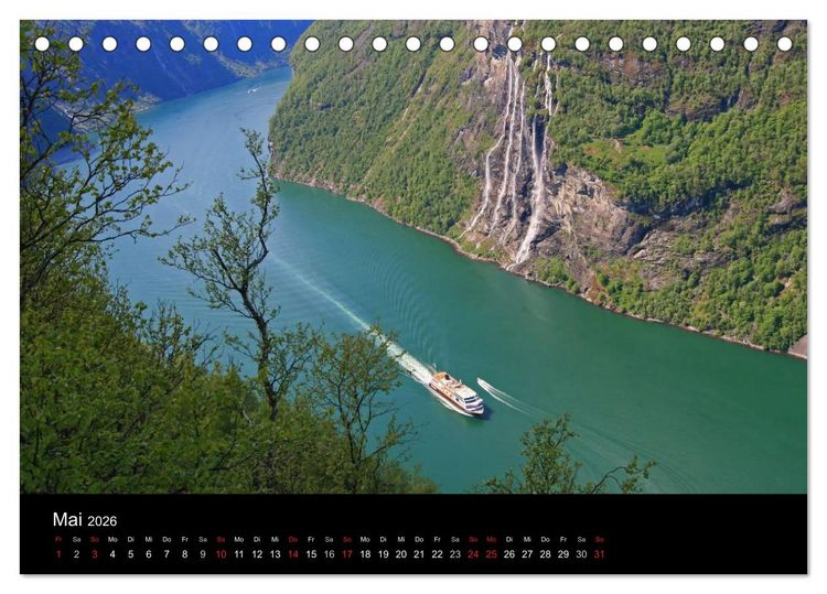 Produktbild: Hurtigruten - Entlang der norwegischen K&uuml;ste (Tischkalender 2026 DIN A5 quer), CALVENDO Monatskalender