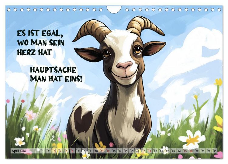 Produktbild: Ziegen, s&uuml;&szlig; aber psycho (Wandkalender 2026 DIN A4 quer), CALVENDO Monatskalender