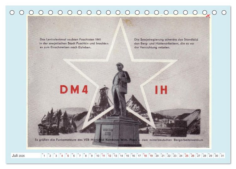 Produktbild: Amateurfunk in der DDR - Historische QSL-Karten (Tischkalender 2026 DIN A5 quer), CALVENDO Monatskalender