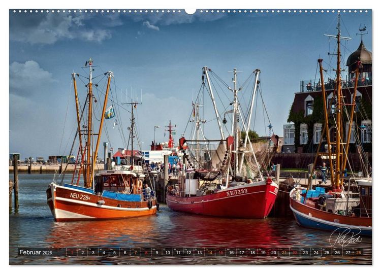 Produktbild: Ostfriesland, die alten H&auml;fen - Greetsiel, Neuharlingersiel, Carolinensiel (Wandkalender 2026 DIN A2 quer), CALVENDO Monatskalender