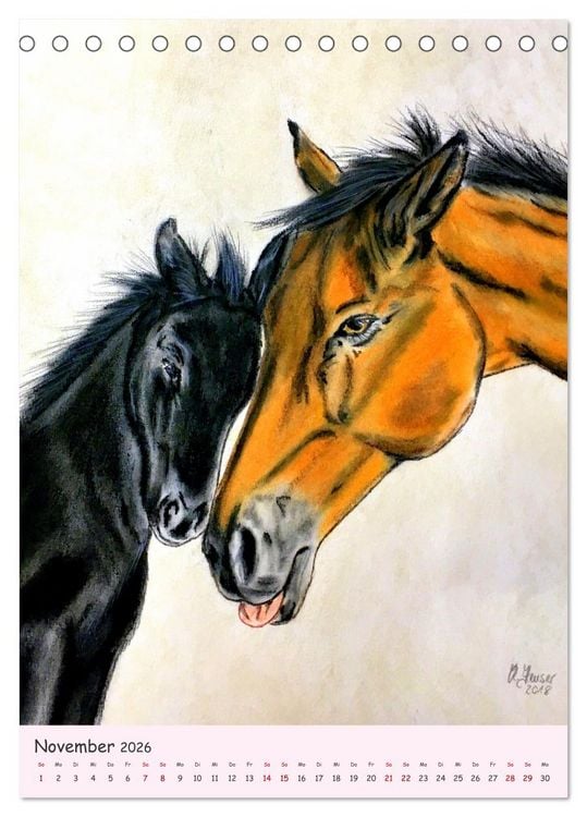 Produktbild: PortraiTierART Zauberhafte Tierzeichnungen (Tischkalender 2026 DIN A5 hoch), CALVENDO Monatskalender