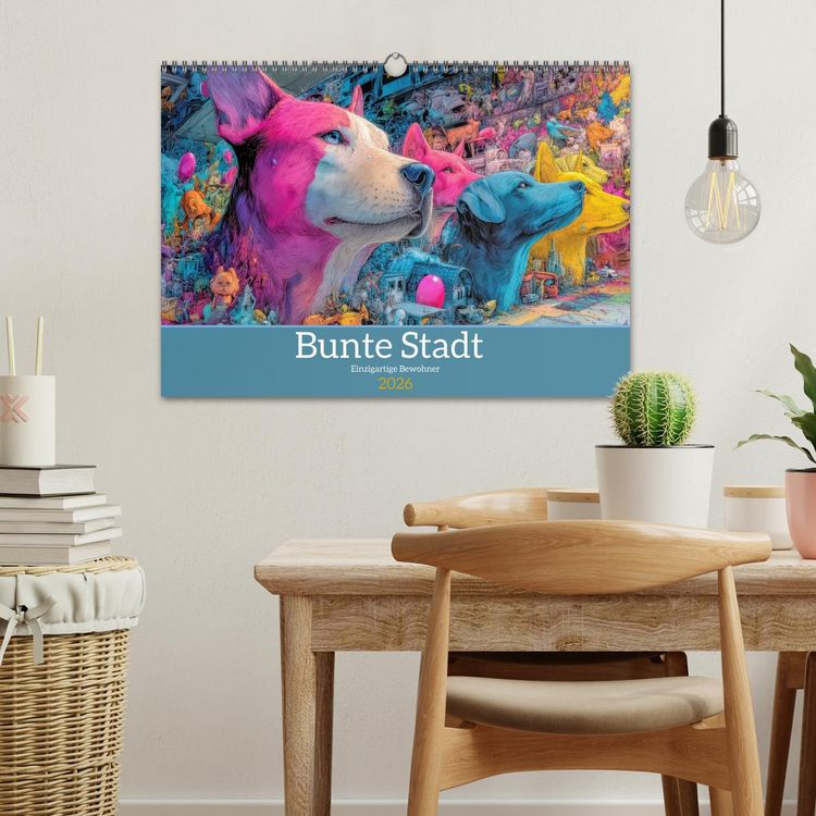 Produktbild: Bunte Stadt - Einzigartige Bewohner (Wandkalender 2026 DIN A3 quer), CALVENDO Monatskalender