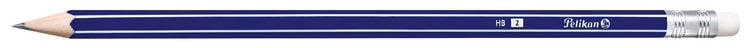 Produktbild: Pelikan Bleistift HB mit Radierer, Sechskant, Blau, 3er Set