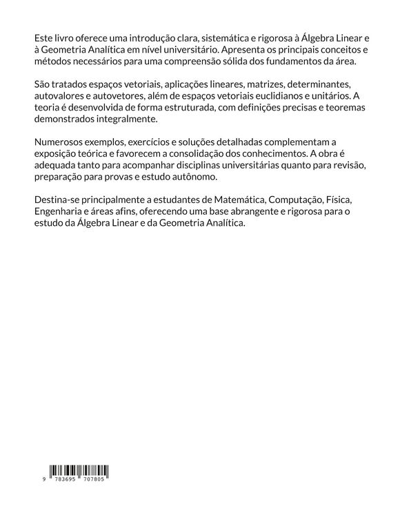 Produktbild: &Aacute;lgebra Linear e Geometria Anal&iacute;tica