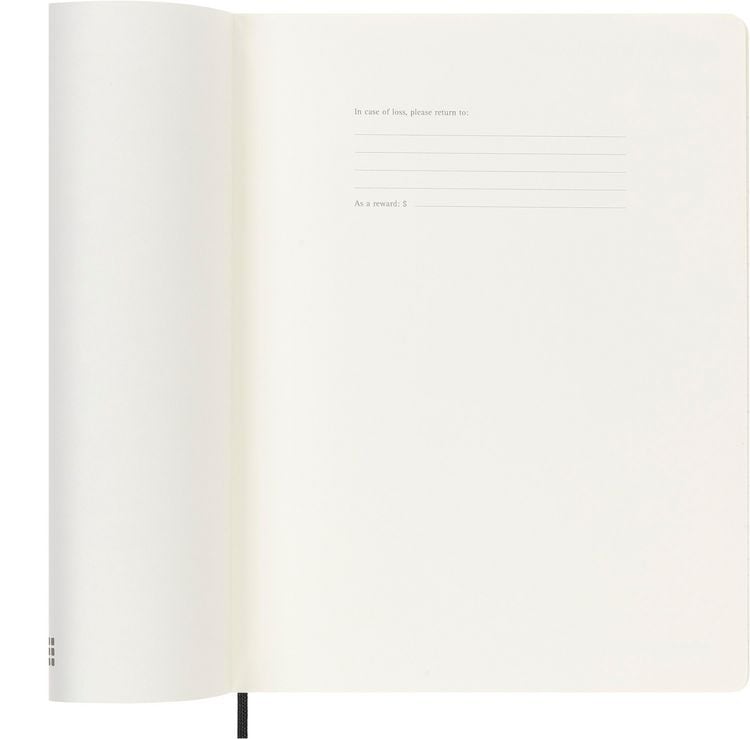 Moleskine 18 Monate Wochenkalender 2025/2026, XL, 1 Wo = 1 Seite, Rechts Linierte Seite, Weicher Einband, Schwarz