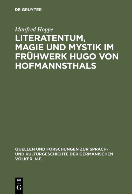Produktbild: Literatentum, Magie und Mystik im Fr&uuml;hwerk Hugo von Hofmannsthals