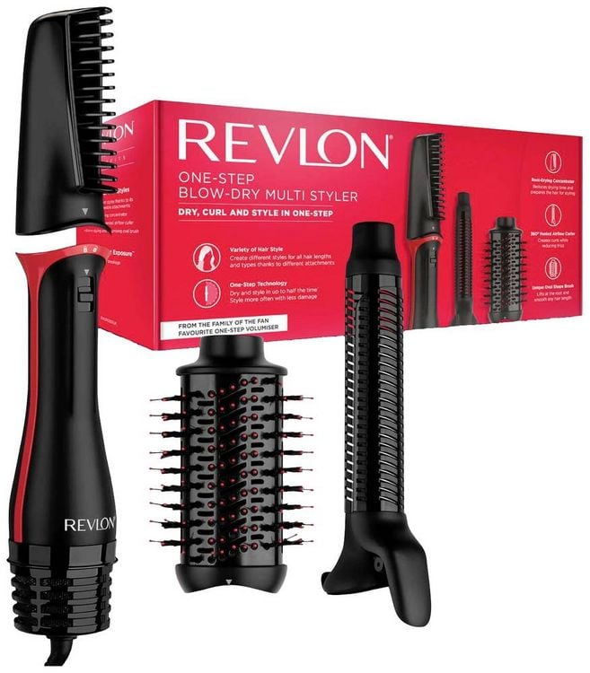 Produktbild: Revlon RVDR5333E Warmluftb&uuml;rste Schwarz, Rot mit Lockenfunktion