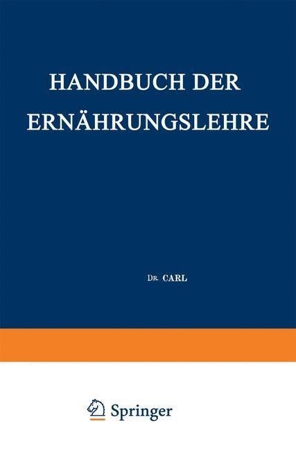 Produktbild: Handbuch der Ern&auml;hrungslehre
