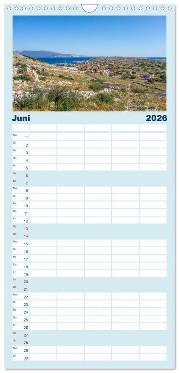Produktbild: Familienplaner 2026 - Insel Chalki mit 5 Spalten (Wandkalender, 21 x 45 cm) CALVENDO