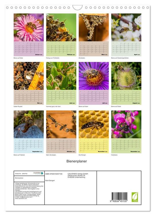 Produktbild: Bienenplaner (Wandkalender 2026 DIN A3 hoch), CALVENDO Monatskalender