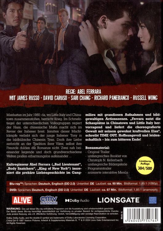 Produktbild: China Girl - Limitiertes Mediabook auf 500 St&uuml;ck - Cover A (Blu-ray + DVD)