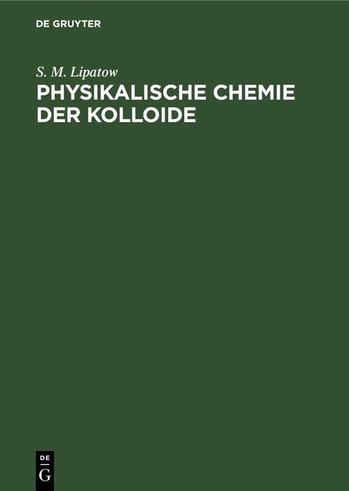 Produktbild: Physikalische Chemie der Kolloide