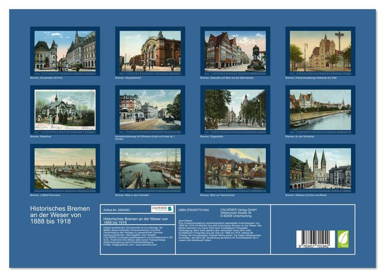 Produktbild: Historisches Bremen an der Weser von 1888 bis 1918 (hochwertiger Premium Wandkalender 2026 DIN A2 quer), Kunstdruck in Hochglanz