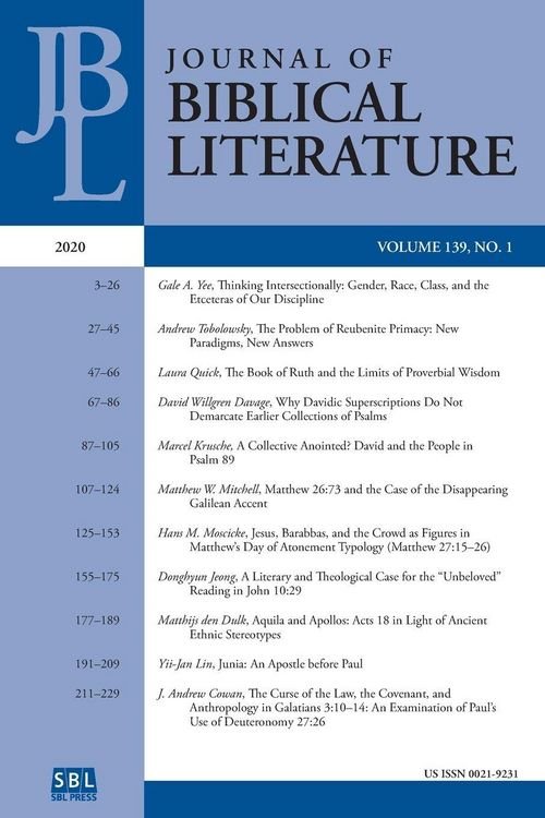 Produktbild: Journal of Biblical Literature 139.1 (2020)
