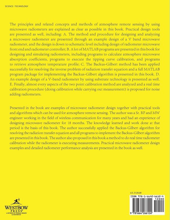 Produktbild: A Practical Microwave Radiometer Design and Atmosphere Remote Sensing