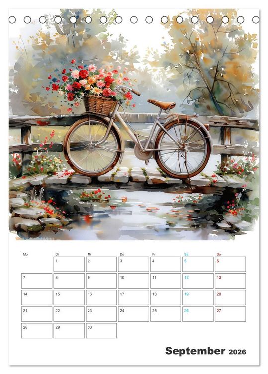 Produktbild: Fahrradpoesie (Tischkalender 2026 DIN A5 hoch), CALVENDO Monatskalender