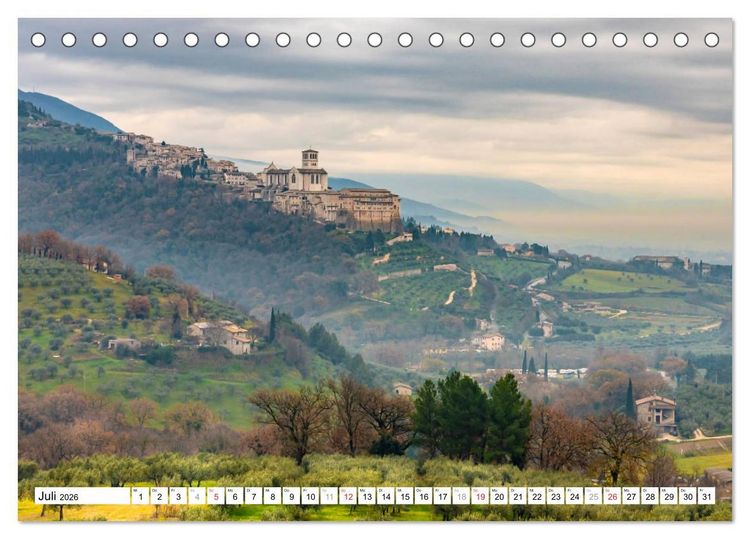 Produktbild: Assisi - Mittelalterliches Herz Italiens (Tischkalender 2026 DIN A5 quer), CALVENDO Monatskalender