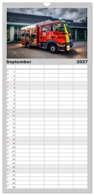 Produktbild: Familienplaner 2027 - Feuerwehr und Rettungsdienst mit 5 Spalten (Wandkalender, 21 x 45 cm) CALVENDO
