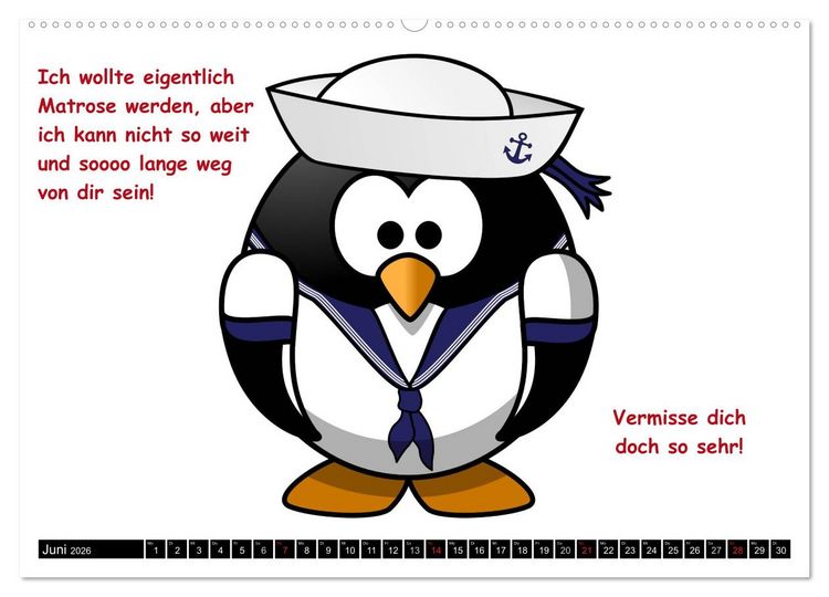 Produktbild: Pinguine im siebten Himmel! (hochwertiger Premium Wandkalender 2026 DIN A2 quer), Kunstdruck in Hochglanz