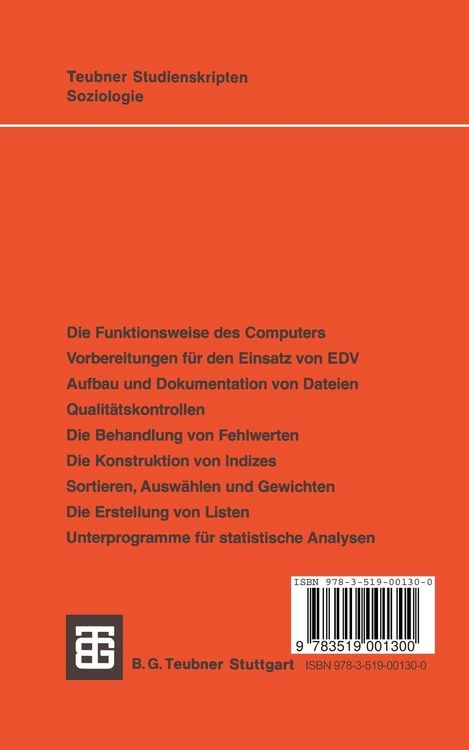 Produktbild: Datenverarbeitung in den Sozialwissenschaften