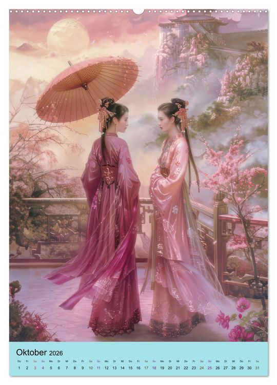 Produktbild: Grazi&ouml;se asiatische Frauen - Asienstil (Wandkalender 2026 DIN A2 hoch), CALVENDO Monatskalender