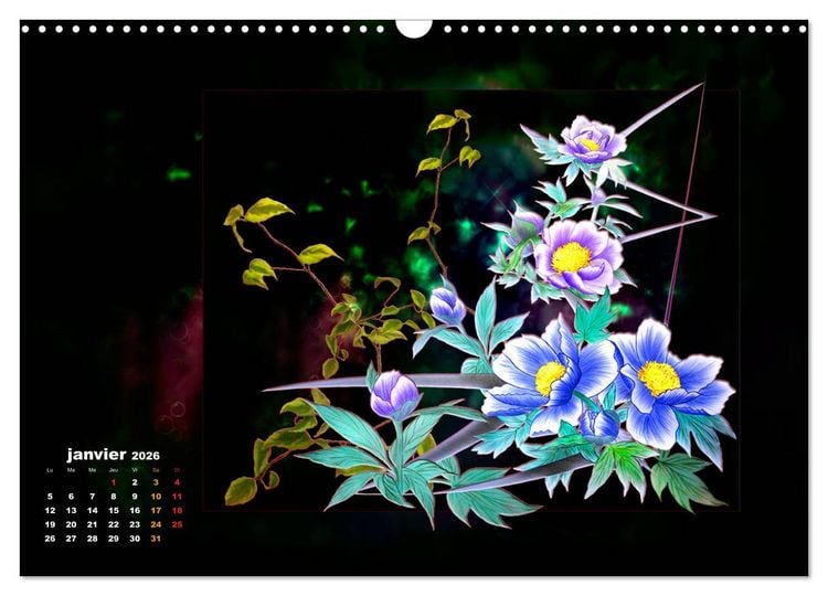Produktbild: Images d'art Ikebana (Calendrier mural 2026 DIN A3 vertical), CALVENDO calendrier mensuel