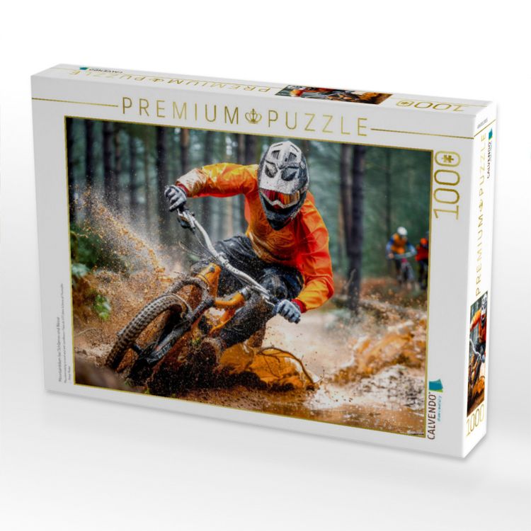Produktbild: CALVENDO Puzzle Mountainbiken bei Schlamm und N&auml;sse | 1000 Teile Lege-Gr&ouml;&szlig;e 64x48cm Foto-Puzzle f&uuml;r gl&uuml;ckliche Stunden