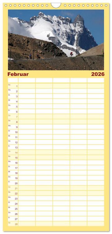 Produktbild: Familienplaner 2026 - Alpenp&auml;sse auf dem Rennrad Vol. 1 mit 5 Spalten (Wandkalender, 21 x 45 cm) CALVENDO