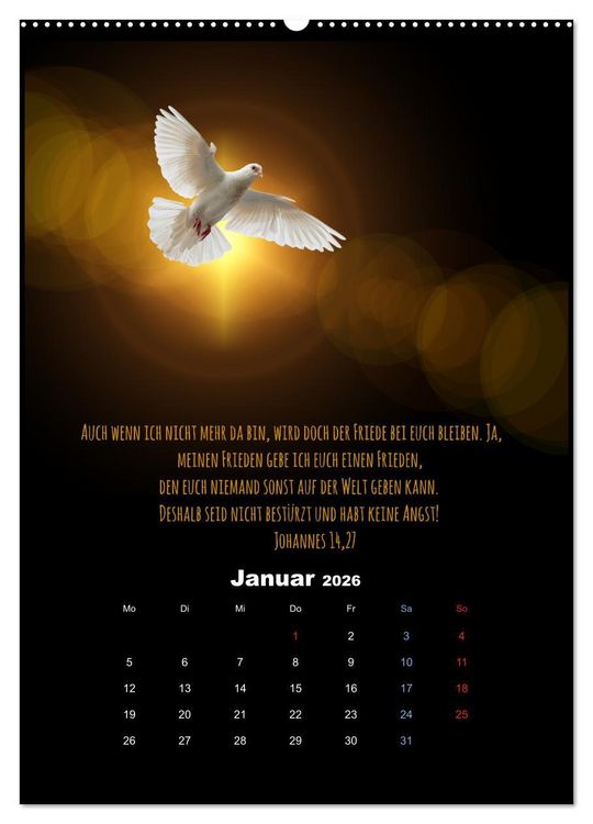 Produktbild: Der Bibelkalender - mit Gottes Wort durchs Jahr (Wandkalender 2026 DIN A2 hoch), CALVENDO Monatskalender
