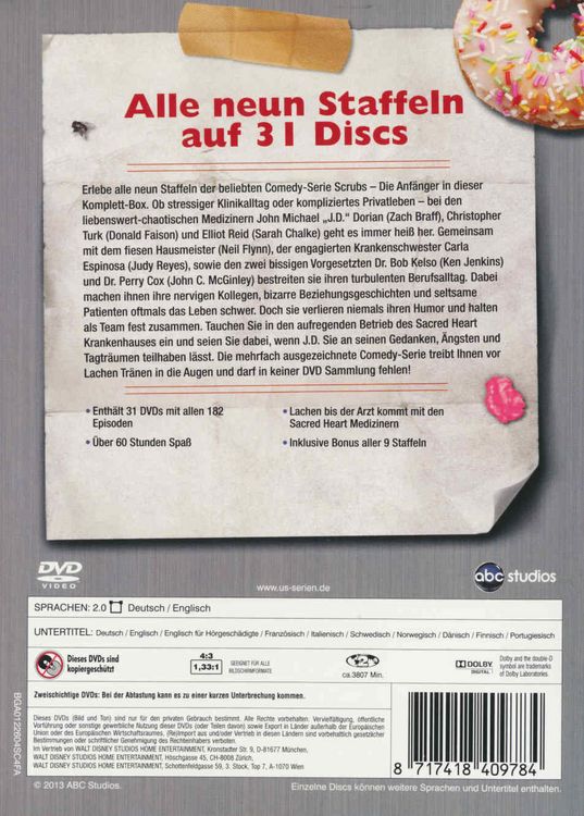 Produktbild: Scrubs - Die Anf&auml;nger - Staffel 1-9/Komplettbox [31 DVDs]