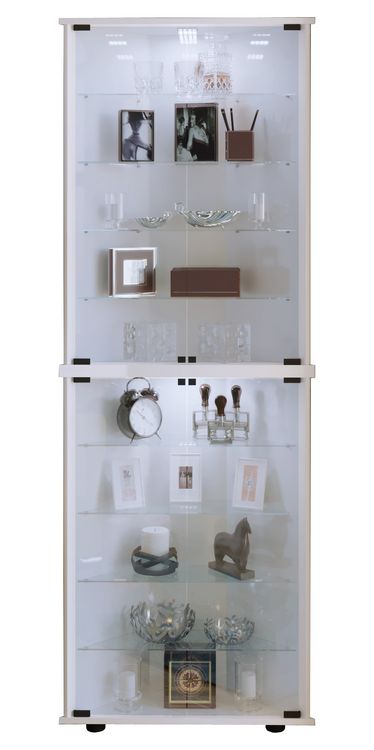 Produktbild: Holz Glas Eckvitrine Vitrine Sammelvitrine Jecka