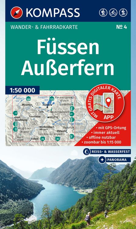 Bild vom Artikel KOMPASS Wanderkarte 4 Füssen, Außerfern 1:50.000 vom Autor 