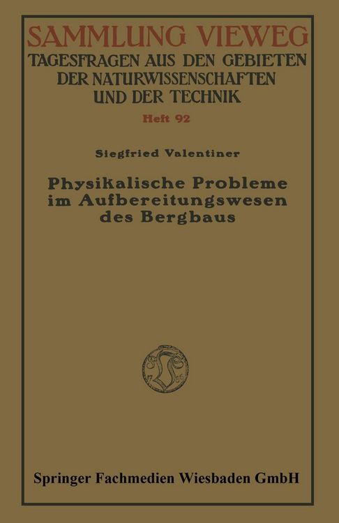 Produktbild: Physikalische Probleme im Aufbereitungswesen des Bergbaus