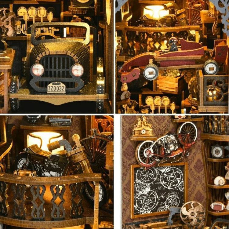 Produktbild: FiguredArt CH02 - DIY Book Nook, Vintage Garage, Puzzle 255 Teile, Miniatur-Diorama