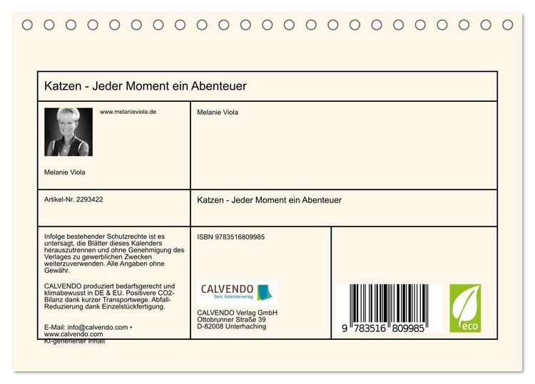 Produktbild: Katzen - Jeder Moment ein Abenteuer (Tischkalender 2027 DIN A5 quer), CALVENDO Monatskalender