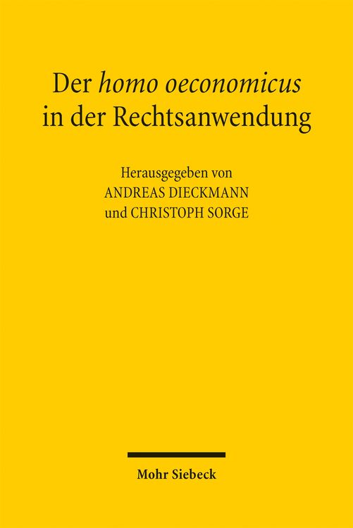 Produktbild: Der homo oeconomicus in der Rechtsanwendung
