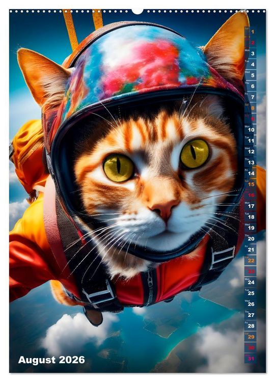 Produktbild: Outdoor sports for cats (High Quality Premium Wall Calendar 2026 DIN A2 portrait),CALVENDO 12 Month Wall Calendar