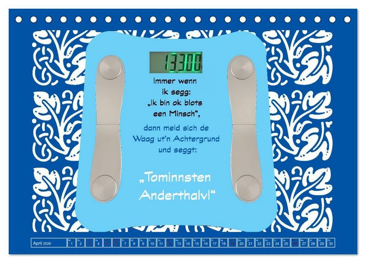 Produktbild: Plattd&uuml;tsche Cartoons (Tischkalender 2026 DIN A5 quer), CALVENDO Monatskalender