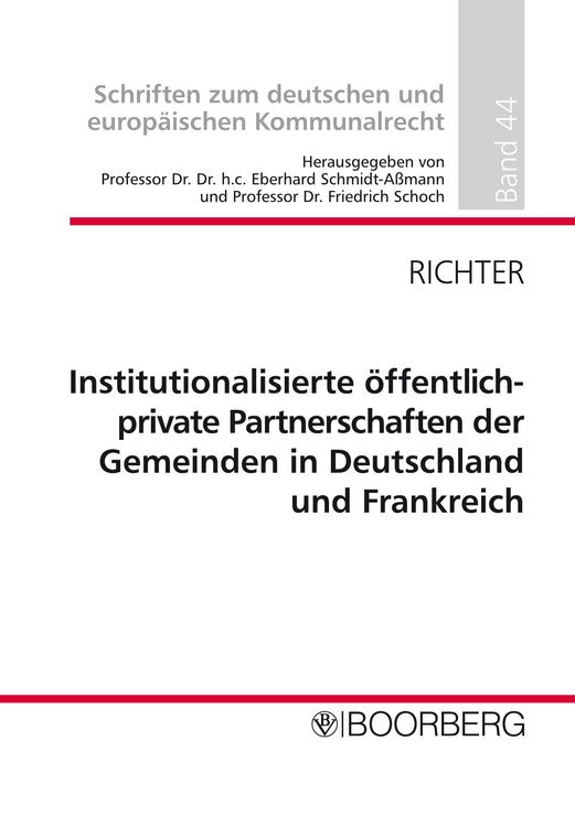 Produktbild: Institutionalisierte &ouml;ffentlich-private Partnerschaften der Gemeinden in Deutschland und Frankreich