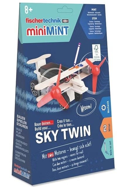 Produktbild: Fischertechnik 579981 - miniMINT, Sky Twin, Technik-Holzbausatz ab 8 Jahren