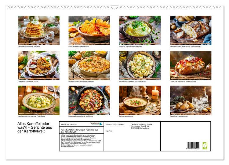Produktbild: Alles Kartoffel oder was?! - Gerichte aus der Kartoffelwelt (Wandkalender 2026 DIN A2 quer), CALVENDO Monatskalender