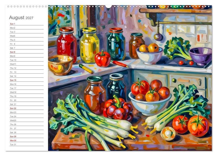 Produktbild: Painted Kitchen Moments - Twelve expressive interiors (Wall Calendar 2027 DIN A2 landscape), CALVENDO 12 Month Wall Calendar