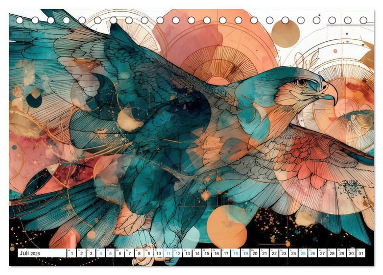 Produktbild: Bohemian Tierzauber (Tischkalender 2026 DIN A5 quer), CALVENDO Monatskalender