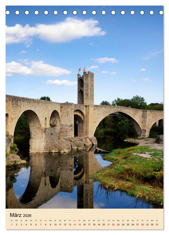 Produktbild: Besal&uacute; - Mittelalter im Hinterland der Costa Brava (Tischkalender 2026 DIN A5 hoch), CALVENDO Monatskalender